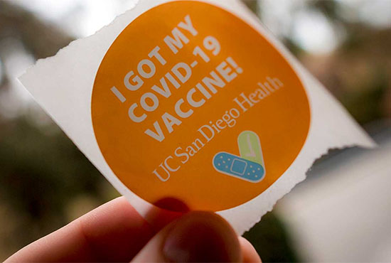 UC San Diego vaccination sticker